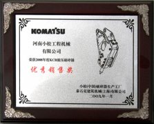 Excellent sales award of crushing hammer in 2008